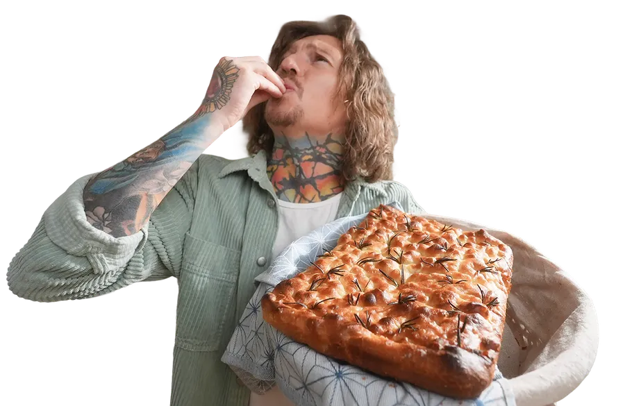 Přemek Forejt s domácí focacciou